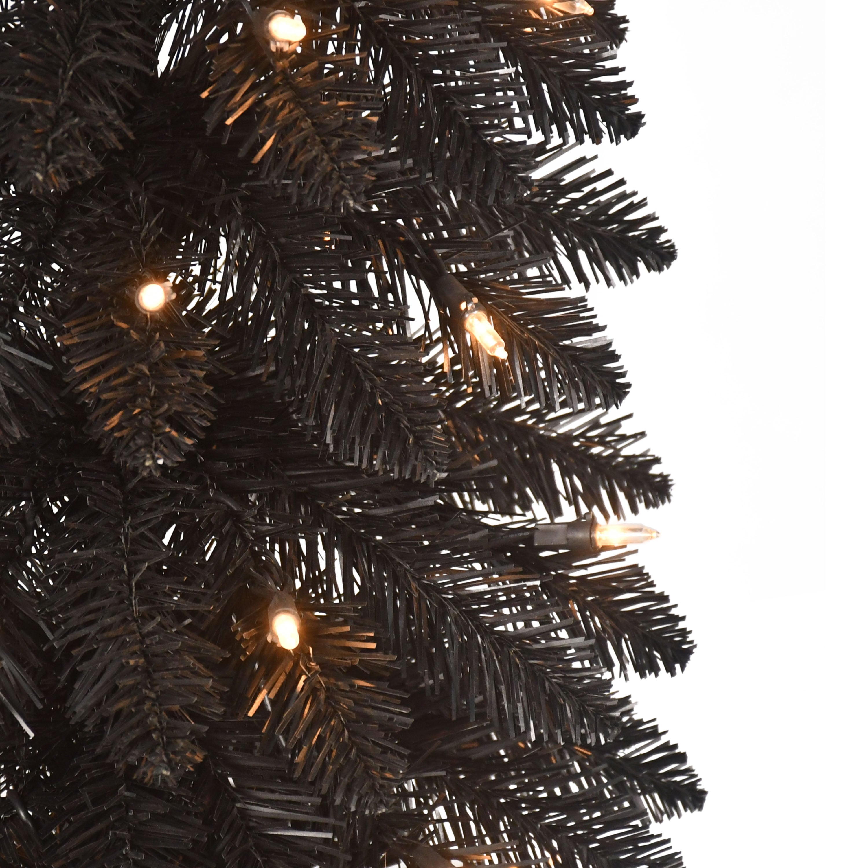 6' Pre-Lit Black Alpine Pencil Tree